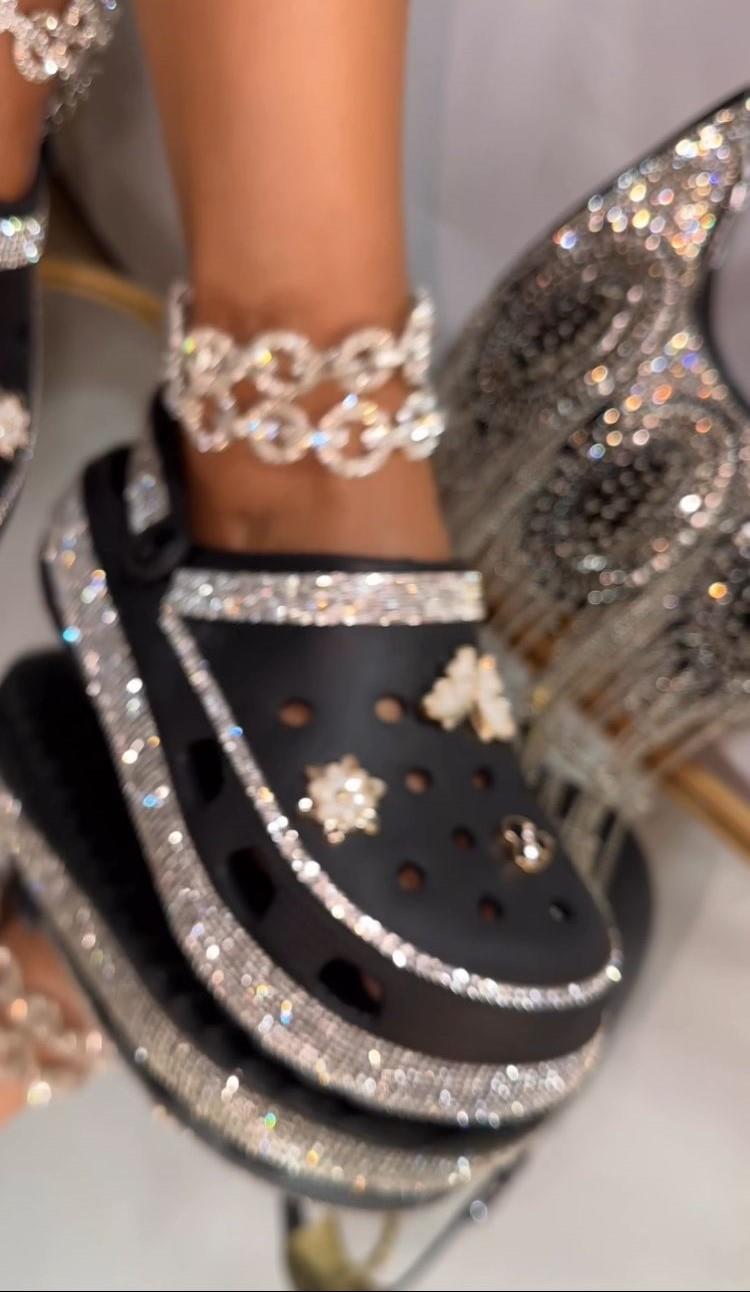 Juju Taşlı Kroks Siyah