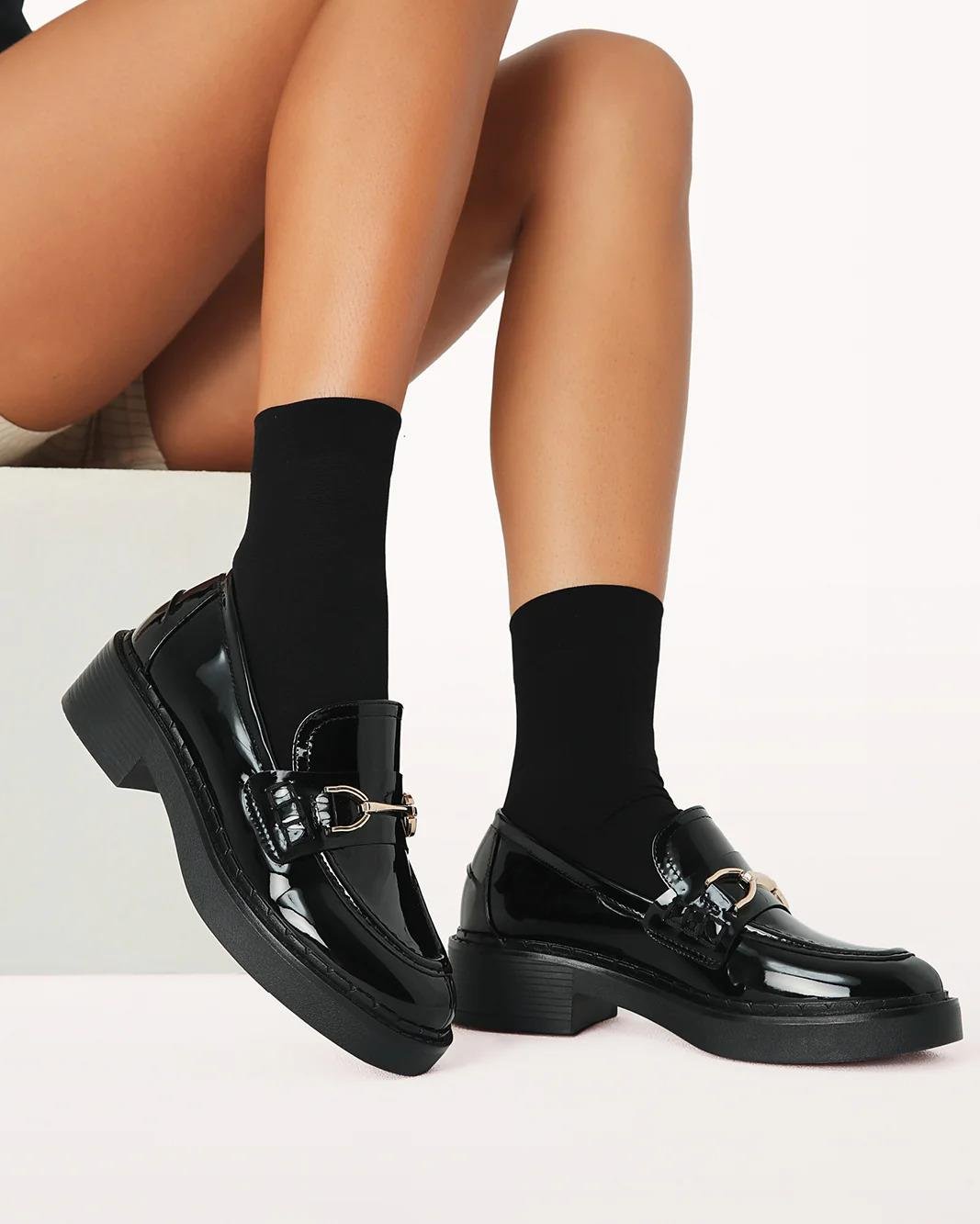 July Rugan Loafer Siyah - KADIN AYAKKABI