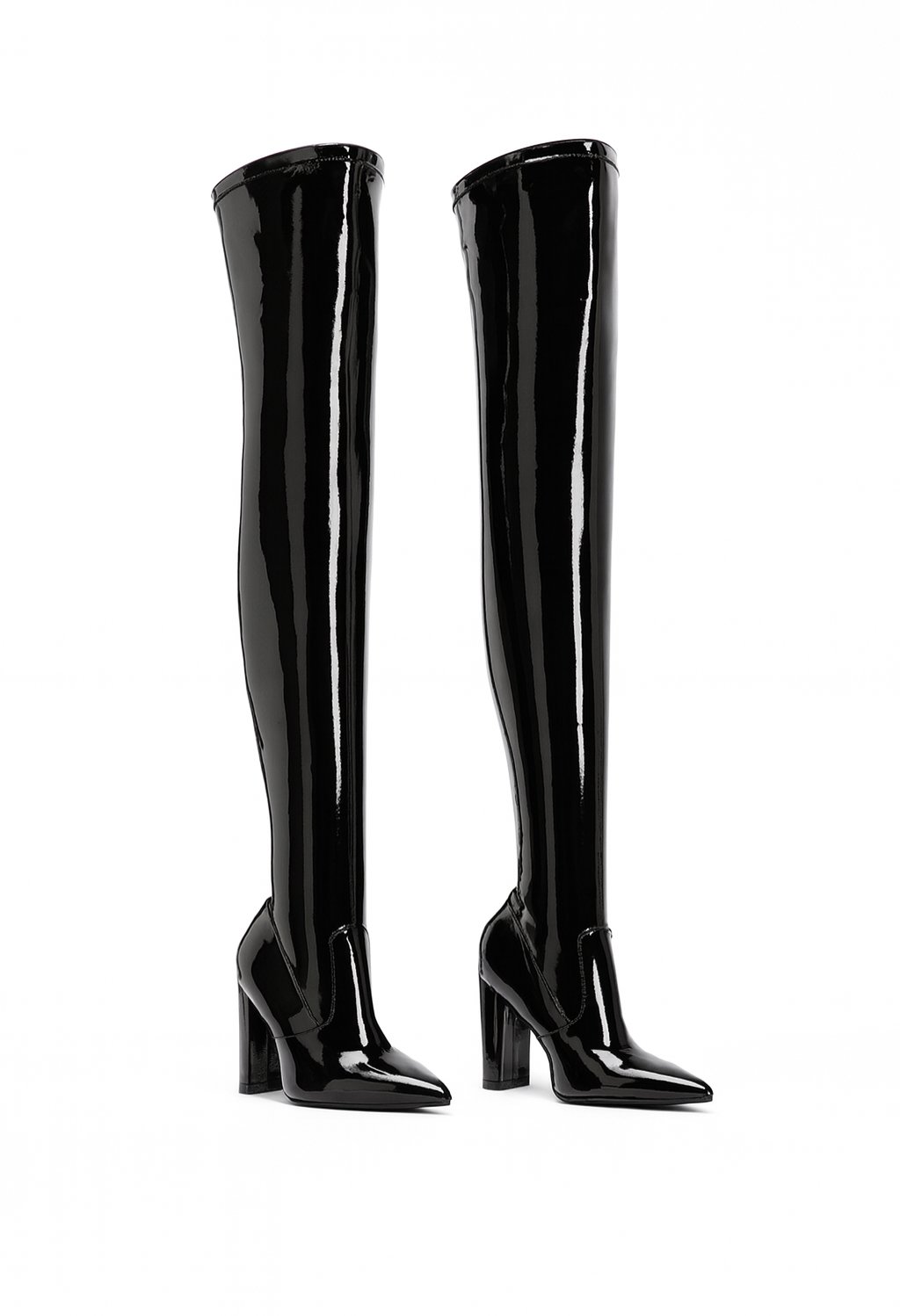 Justice Knee-High Long Boot Black Patent