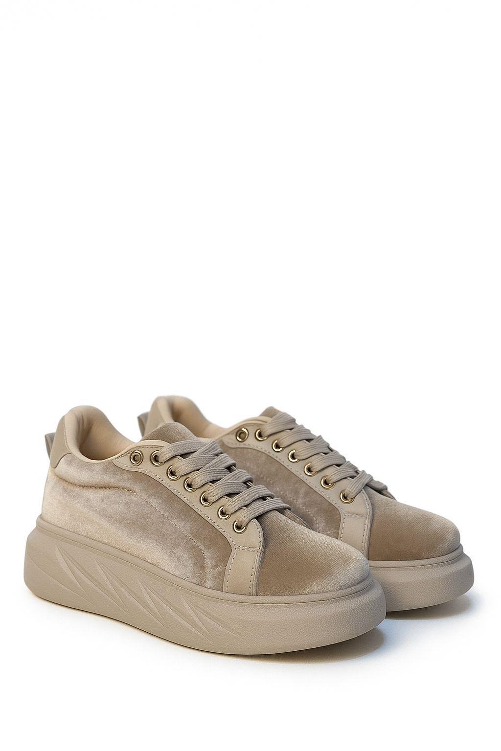 Kamo Kadife Spor Ayakkabı Bej - 