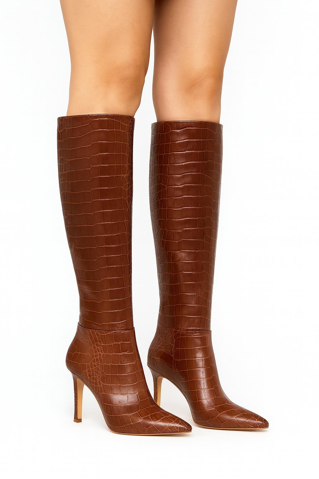 Leona Long Boot Taba - Topuklu Çizme