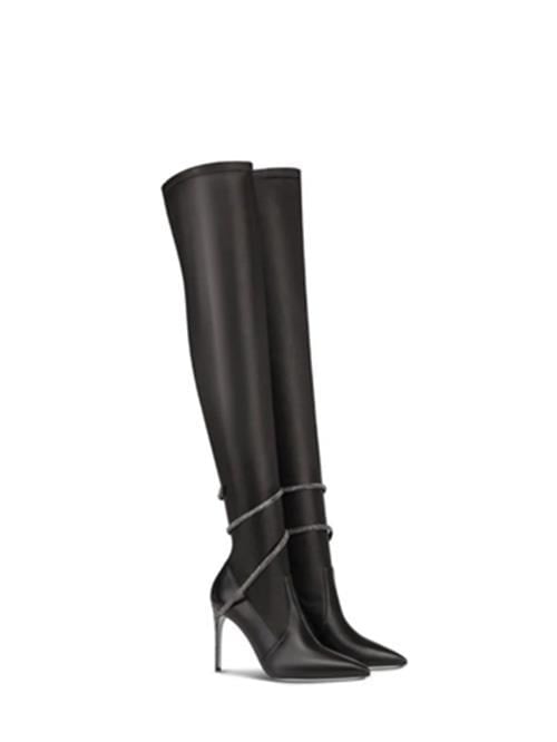 Lidya Knee-High  Long Boot Black - Topuklu Çizme
