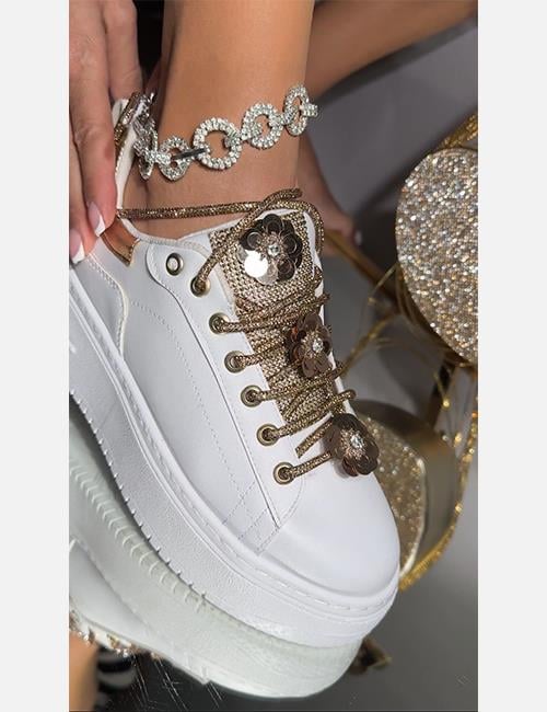 Lina Özel Tasarım Spor Ayakkabı Gold