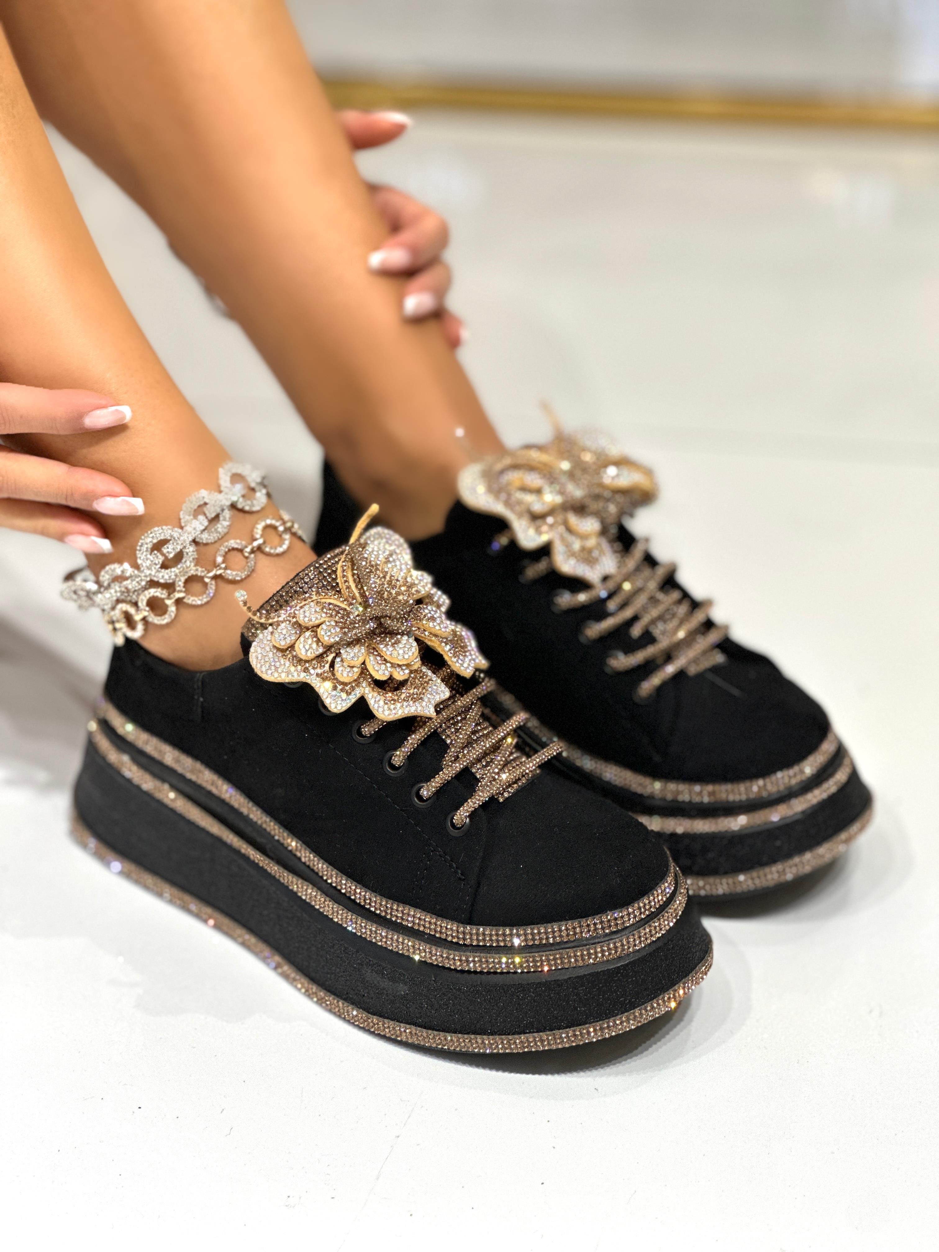 Lolo Süet Özel Tasarım Spor Ayakkabı Siyah