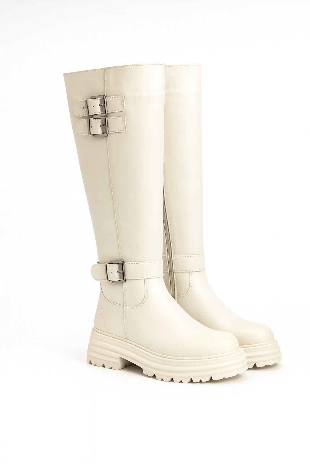 Luccy Diz Altı Uzun Çizme Krem - WOMAN SHOES