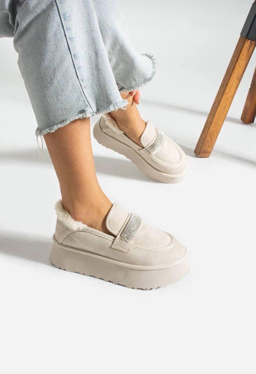 Lucina Süet Loafer Krem - KADIN AYAKKABI