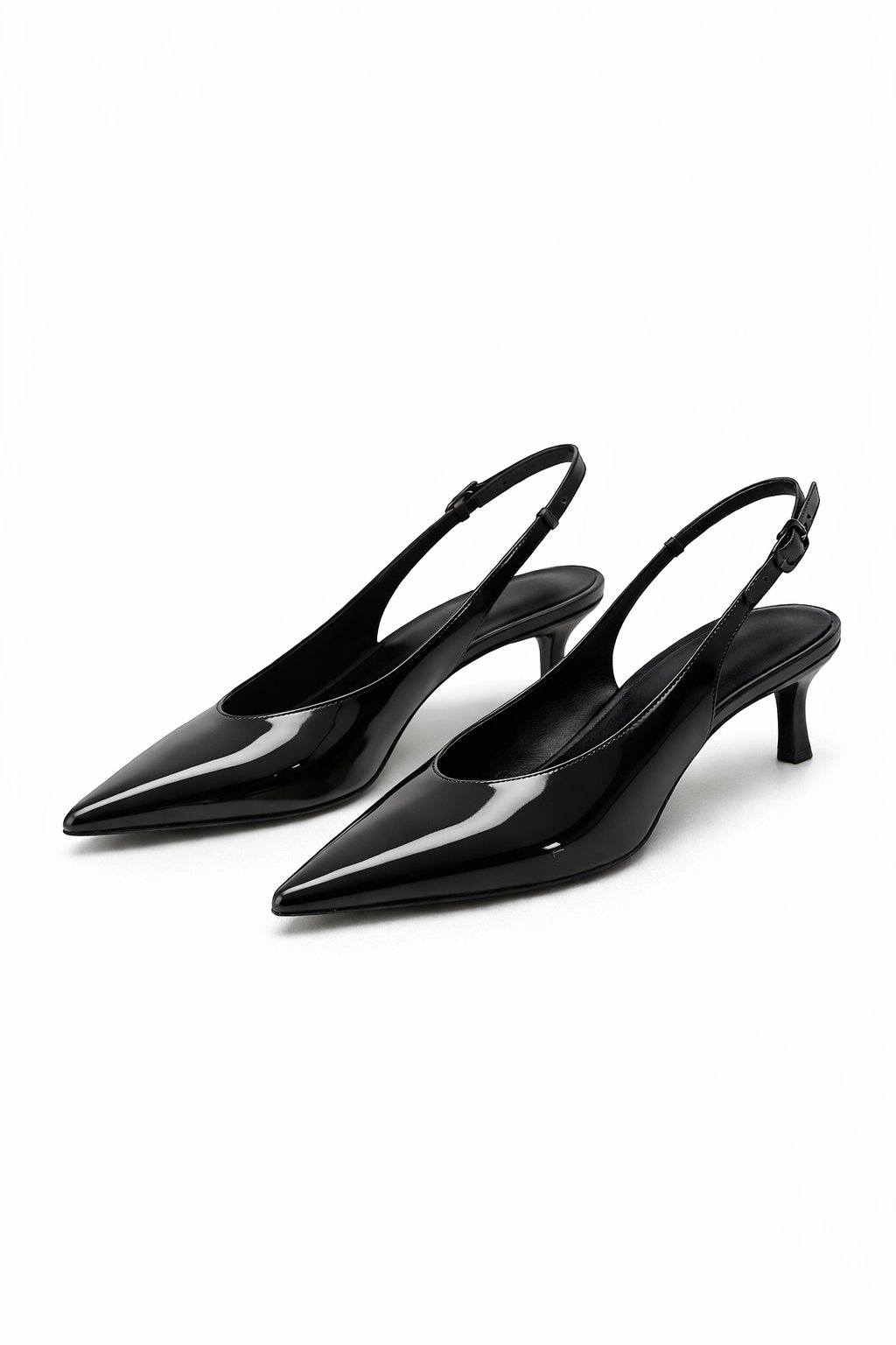 Lumiére Rugan Topuklu Slingback Stiletto Siyah - Stiletto