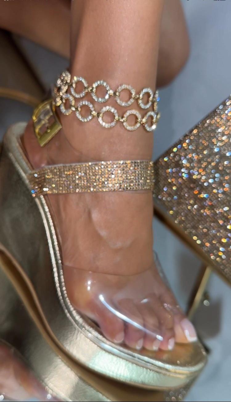 Milano Dolgu Topuklu Ayakkabı Gold