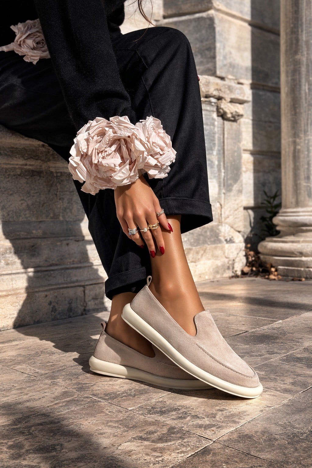 Monako Soft Süet Loafer Bej - Loafer