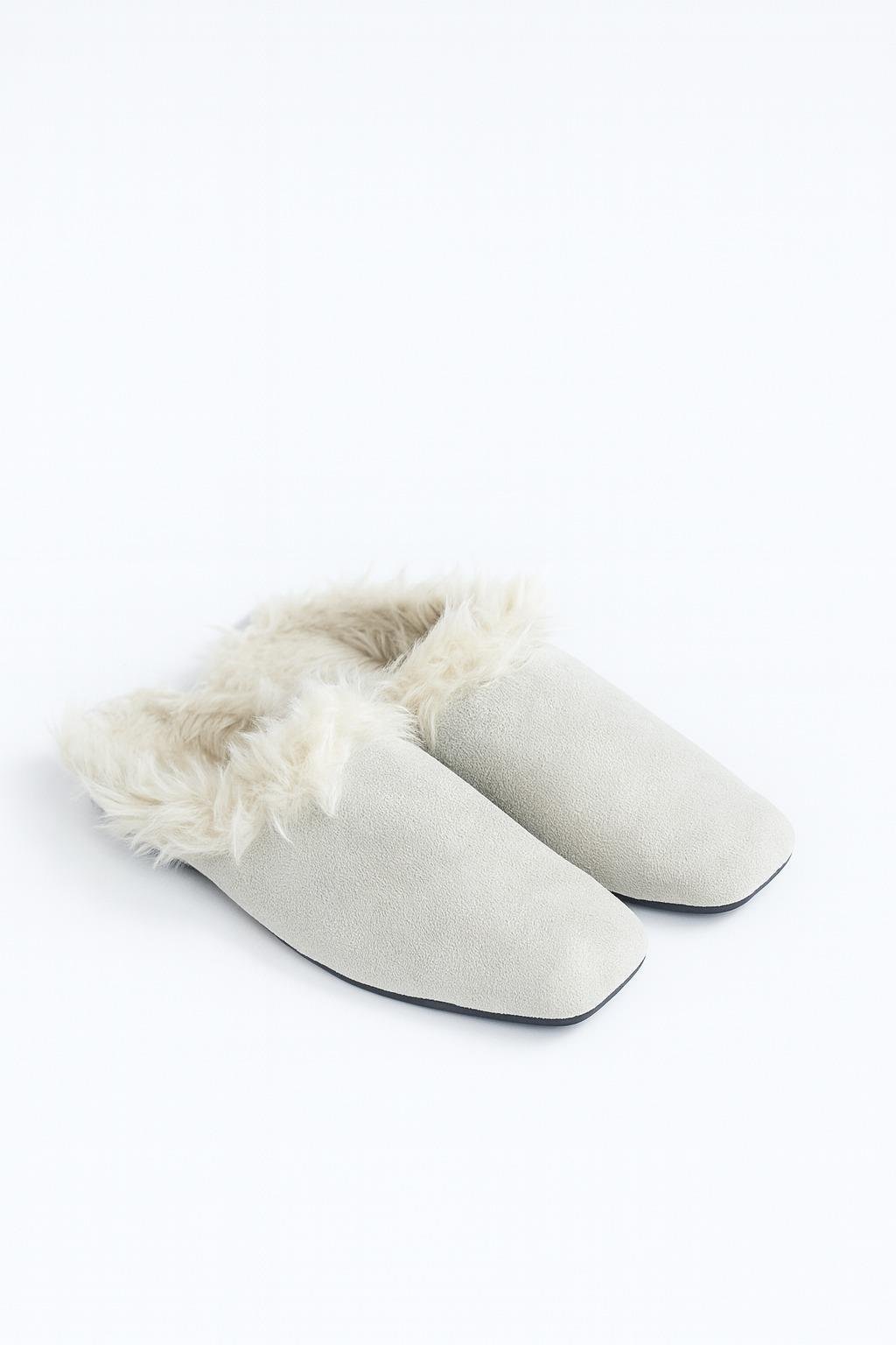 Mossie Süet Terlik Bej - Kışlık Terlik