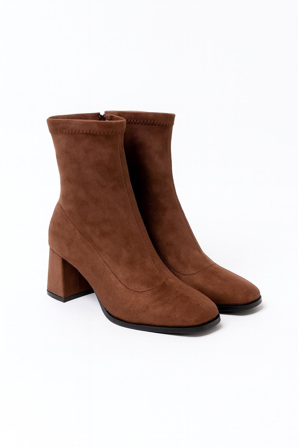 Mouni Süet Bot Kahverengi - Topuklu Bot