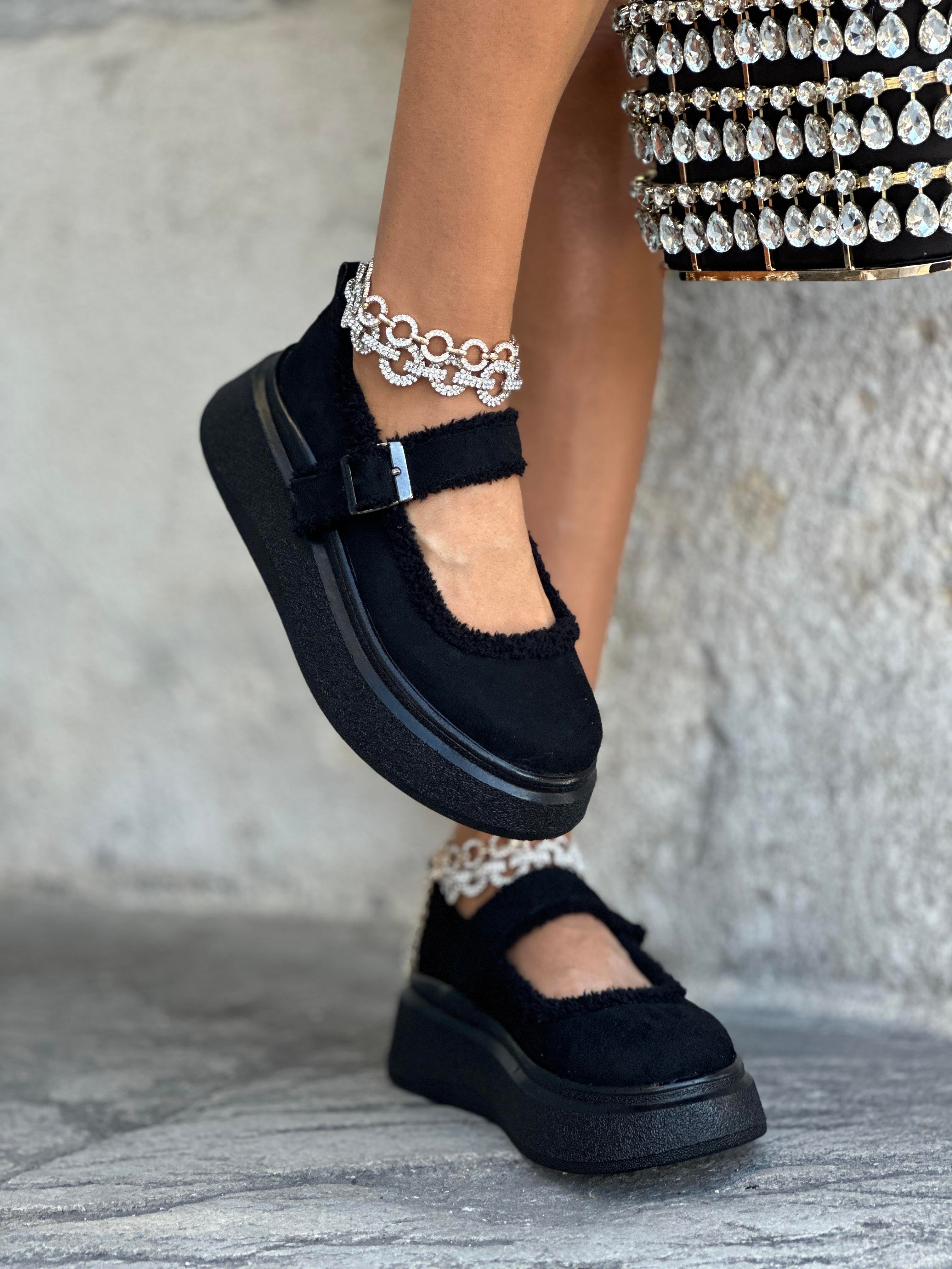 Nella Süet Loafer Siyah - KADIN AYAKKABI