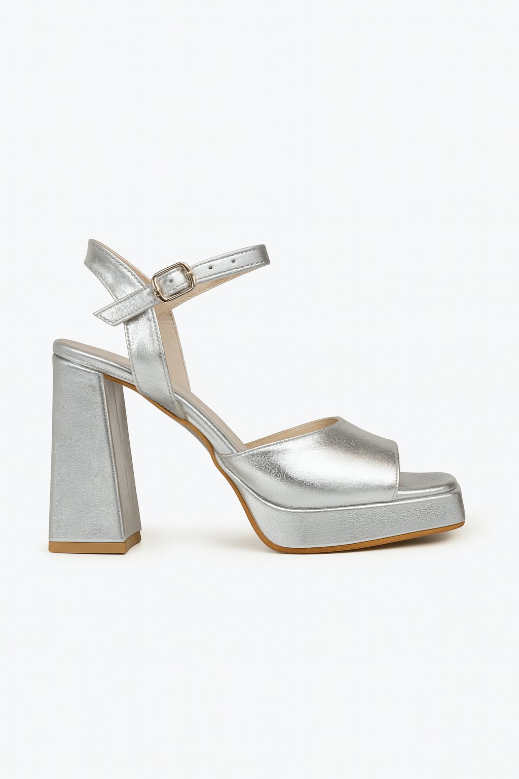 Nuly Topuklu Ayakkabı Gümüş - Kalın Topuklu Ayakkabı