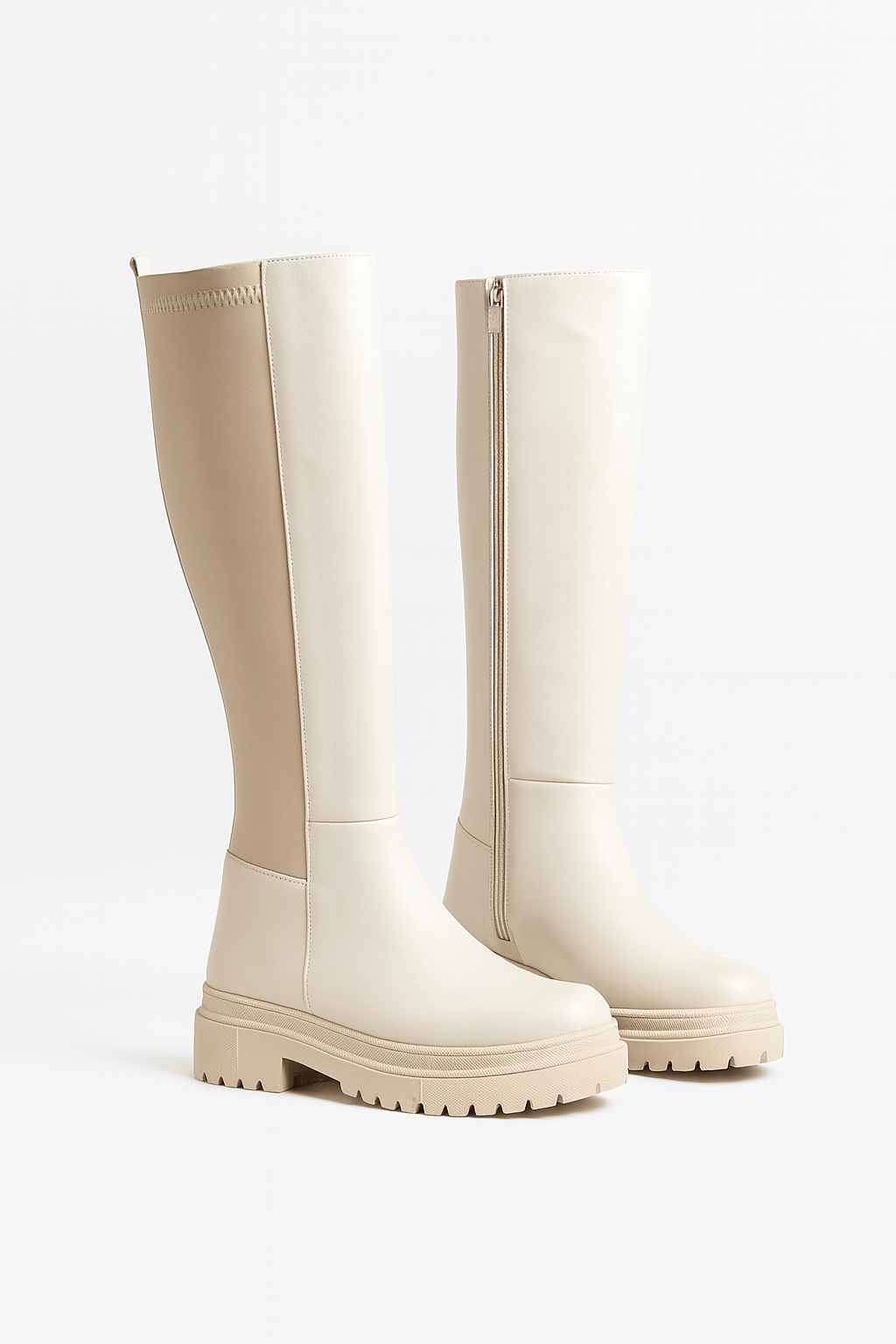 Offila Diz Altı Uzun Çizme Bej - Düz Çizme