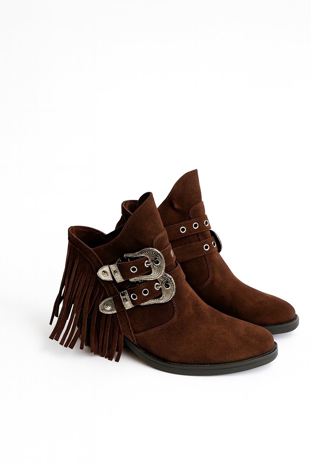 Palan Süet Bot Kahverengi - Topuklu Bot