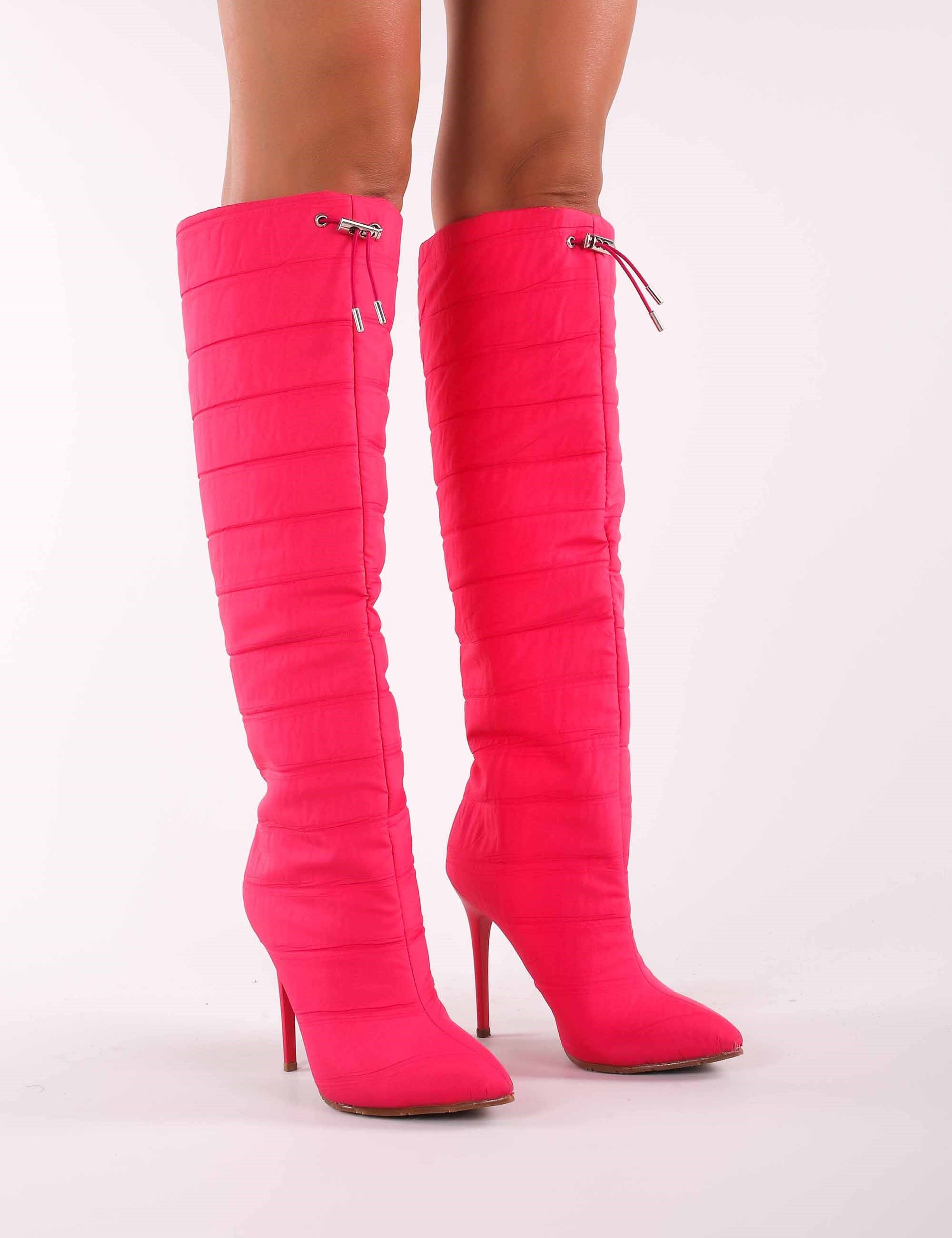 Preach Uzun Kapitone Çizme Fuşya - Long Boots