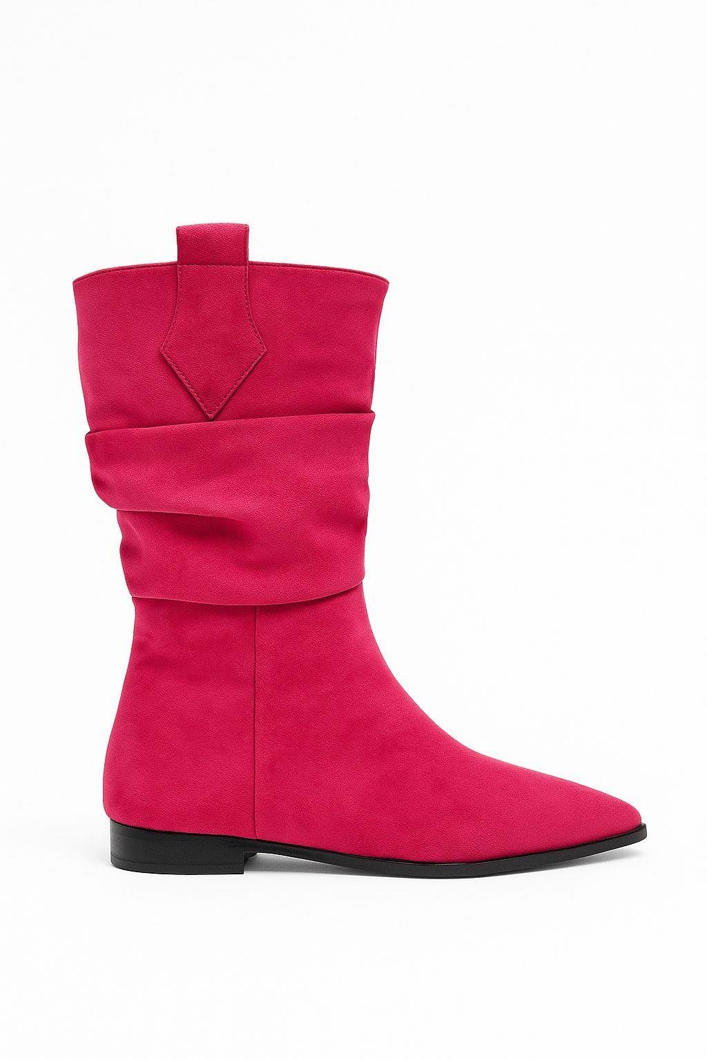 Puemo Süet Bot Fuşya - Düz Bot