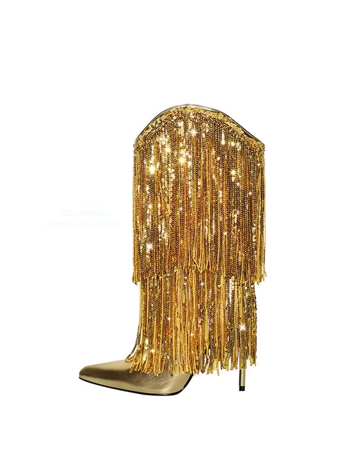 Qesu Çizme Gold - LONG BOOTS