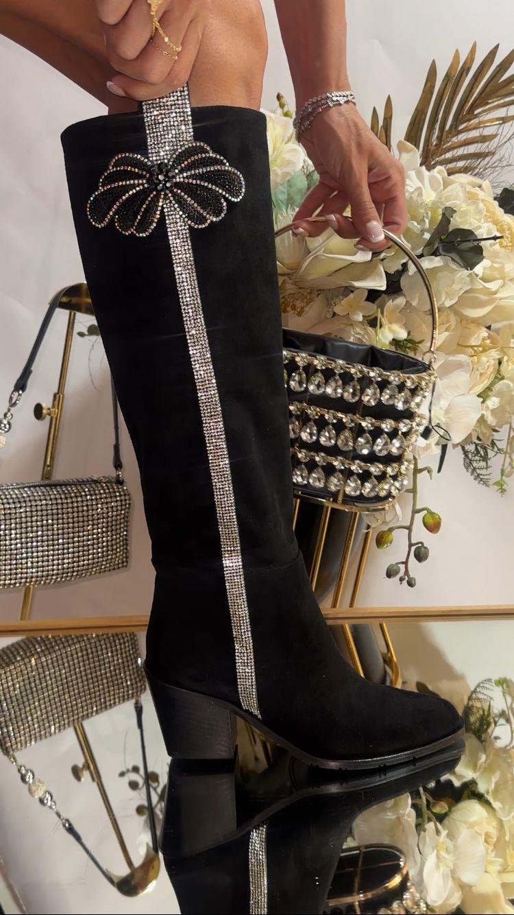 Sable Kovboy Süet Çizme Siyah