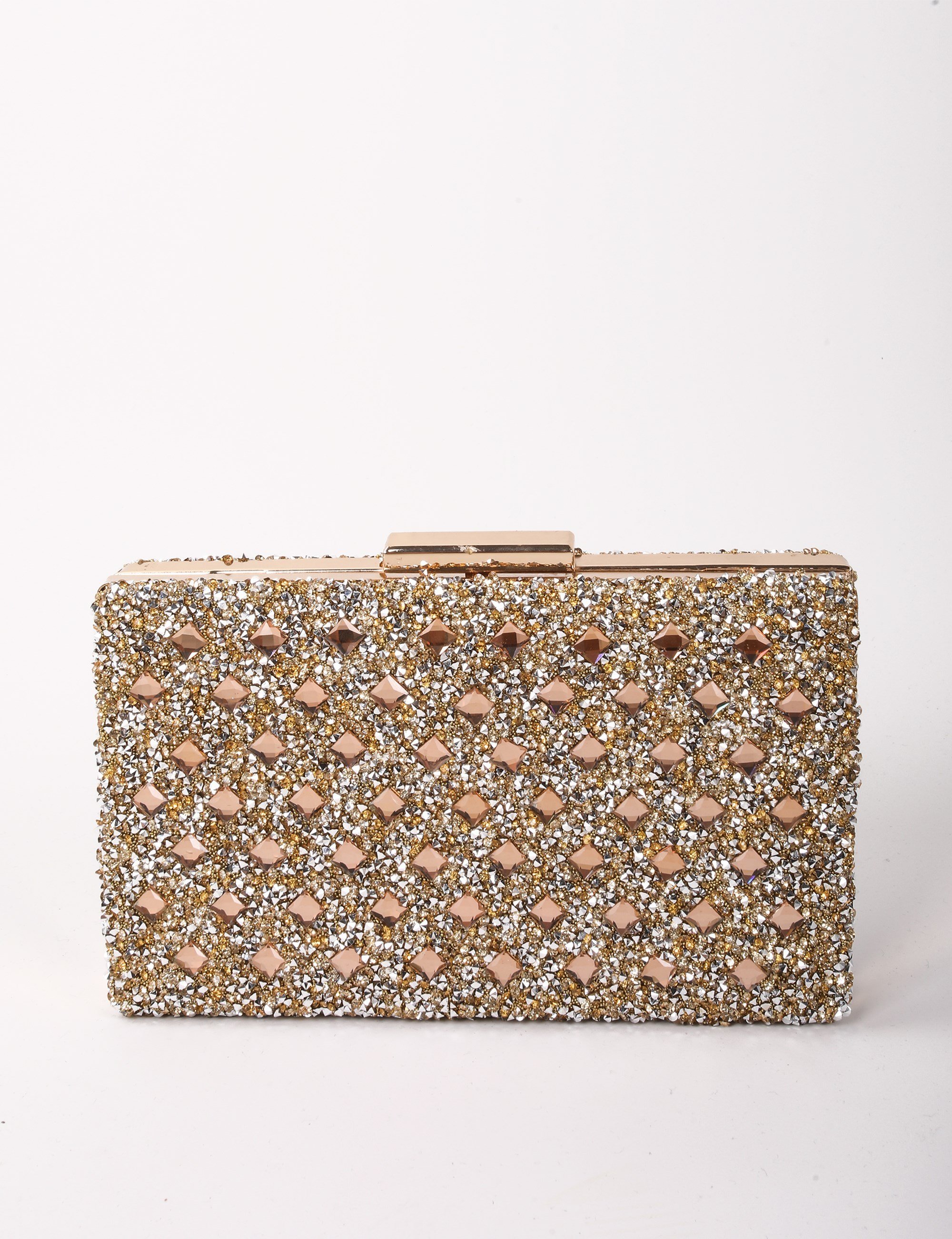 Serena Kristal Taşlı Gold Çanta - Bags