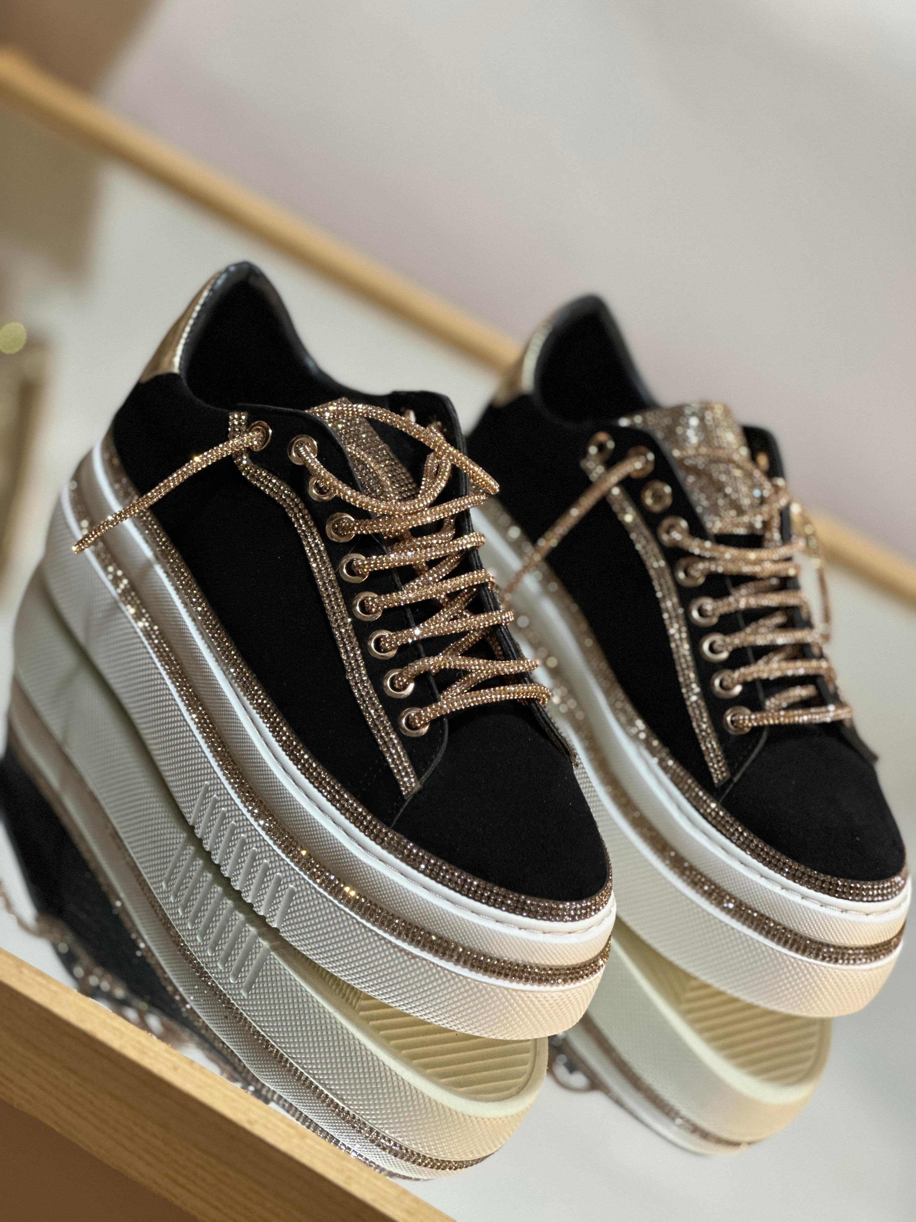 Sevily Süet Spor Ayakkabı Siyah