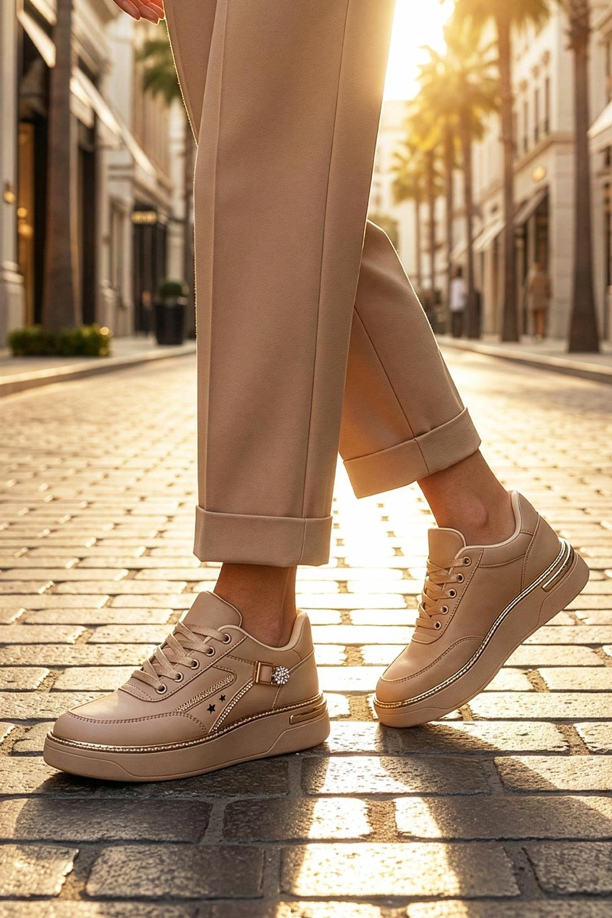 Simge Spor Ayakkabı Vizon