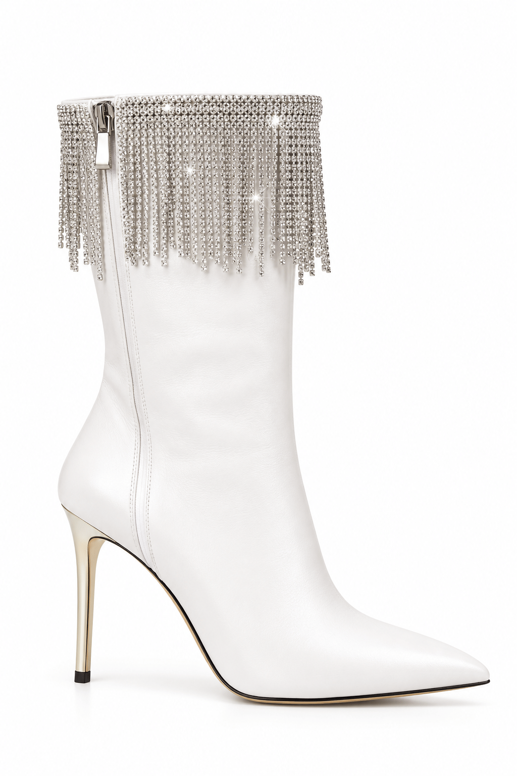 Swen Crystal Stone Boots Beige - Topuklu Bot
