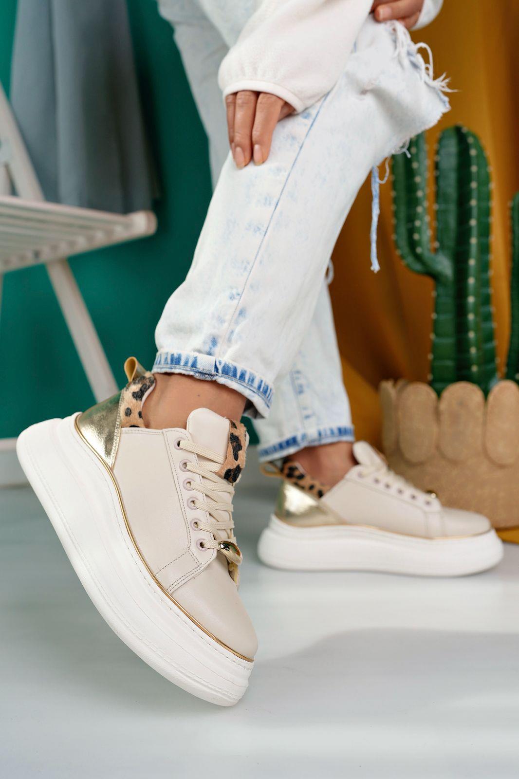 Teamo Spor Ayakkabı Bej - KADIN AYAKKABI