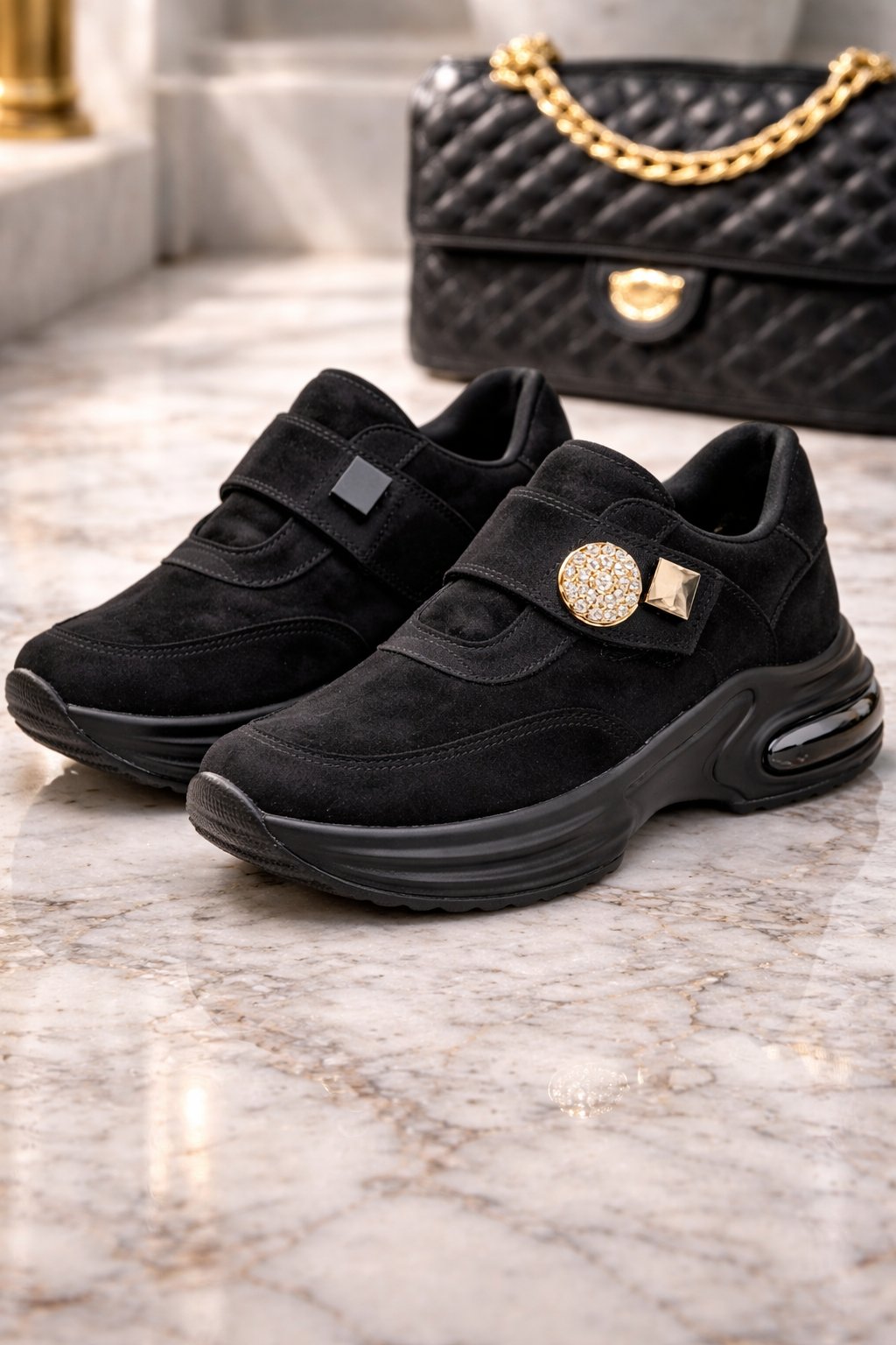 Urban Chic Süet Spor Ayakkabı Siyah