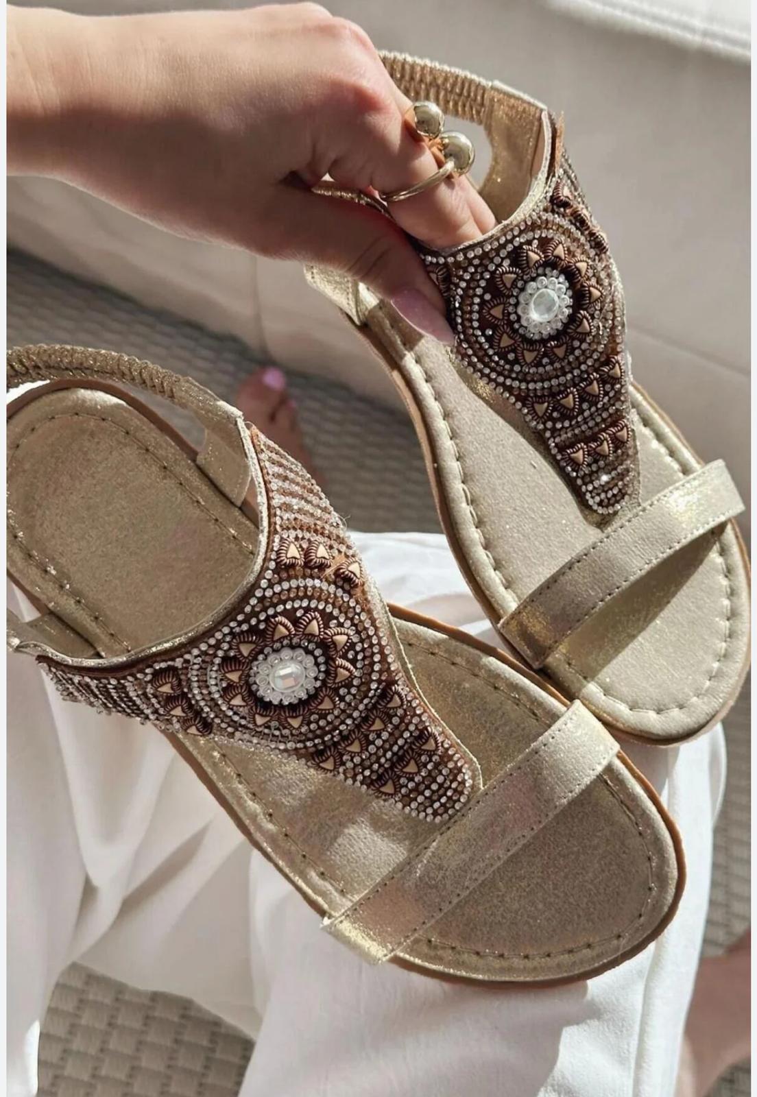 Viza Sandalet Terlik Bej - 