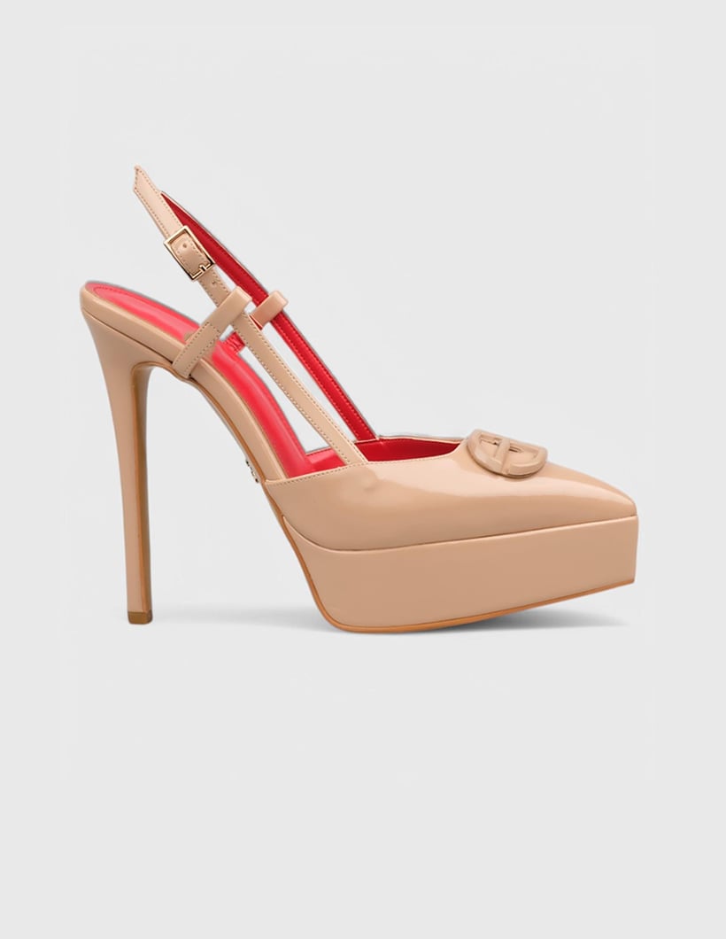 Vola Platform Topuklu Özel Tasarım Stiletto Bej - KADIN AYAKKABI