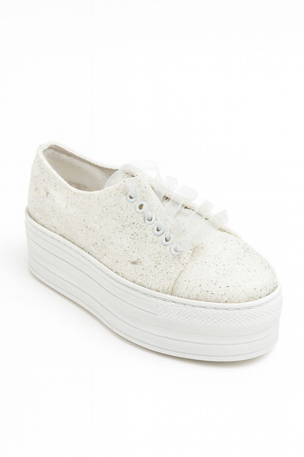 Wedi Platform Spor Ayakkabı Beyaz - 