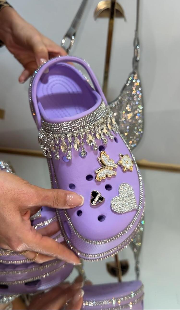 Yiyu Extreme Taşlı Crocs Lila - KADIN AYAKKABI
