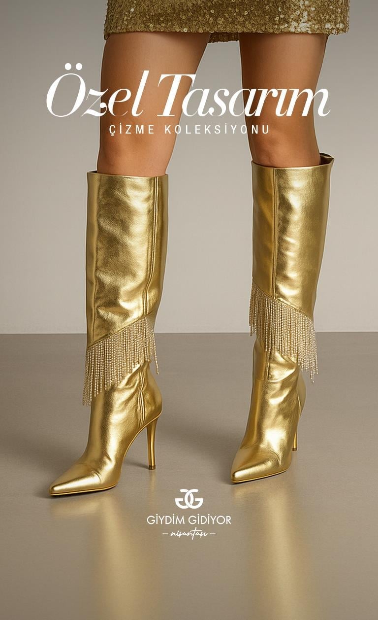 Zachary Özel Tasarım Çizme Gold