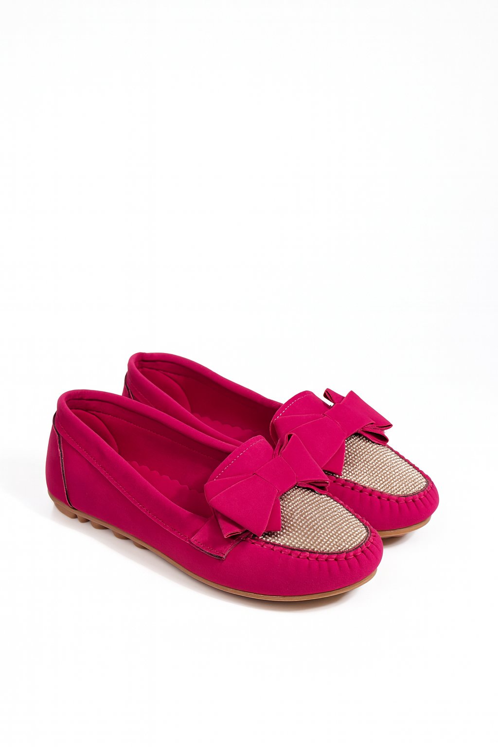 Zaza Kristal Taşlı Süet Babet Pembe