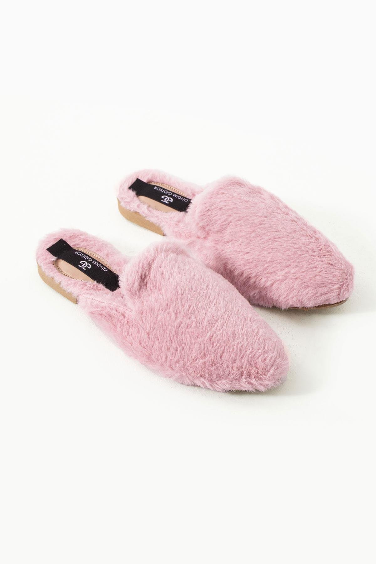 Zola Tüylü Terlik Pembe