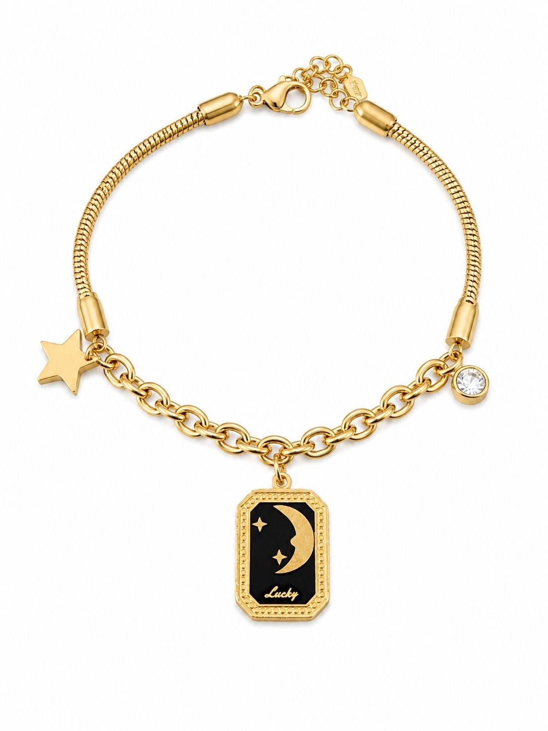 AY VE YILDIZ DETAYLI GOLD BİLEKLİK