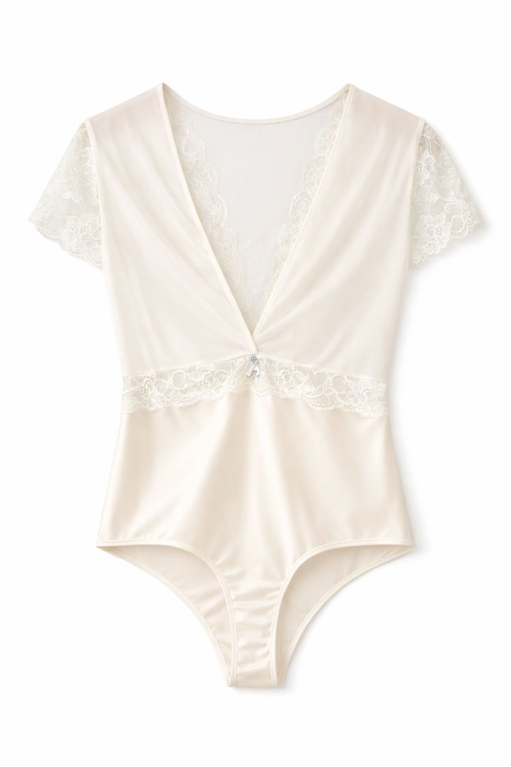 EKRU DANTEL DETAYLI BODYSUIT