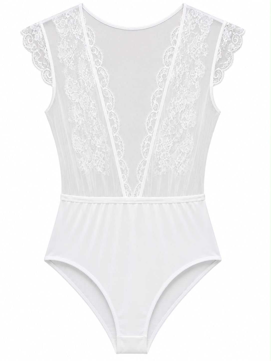 MIDNIGHT LACE BODY - BEYAZ