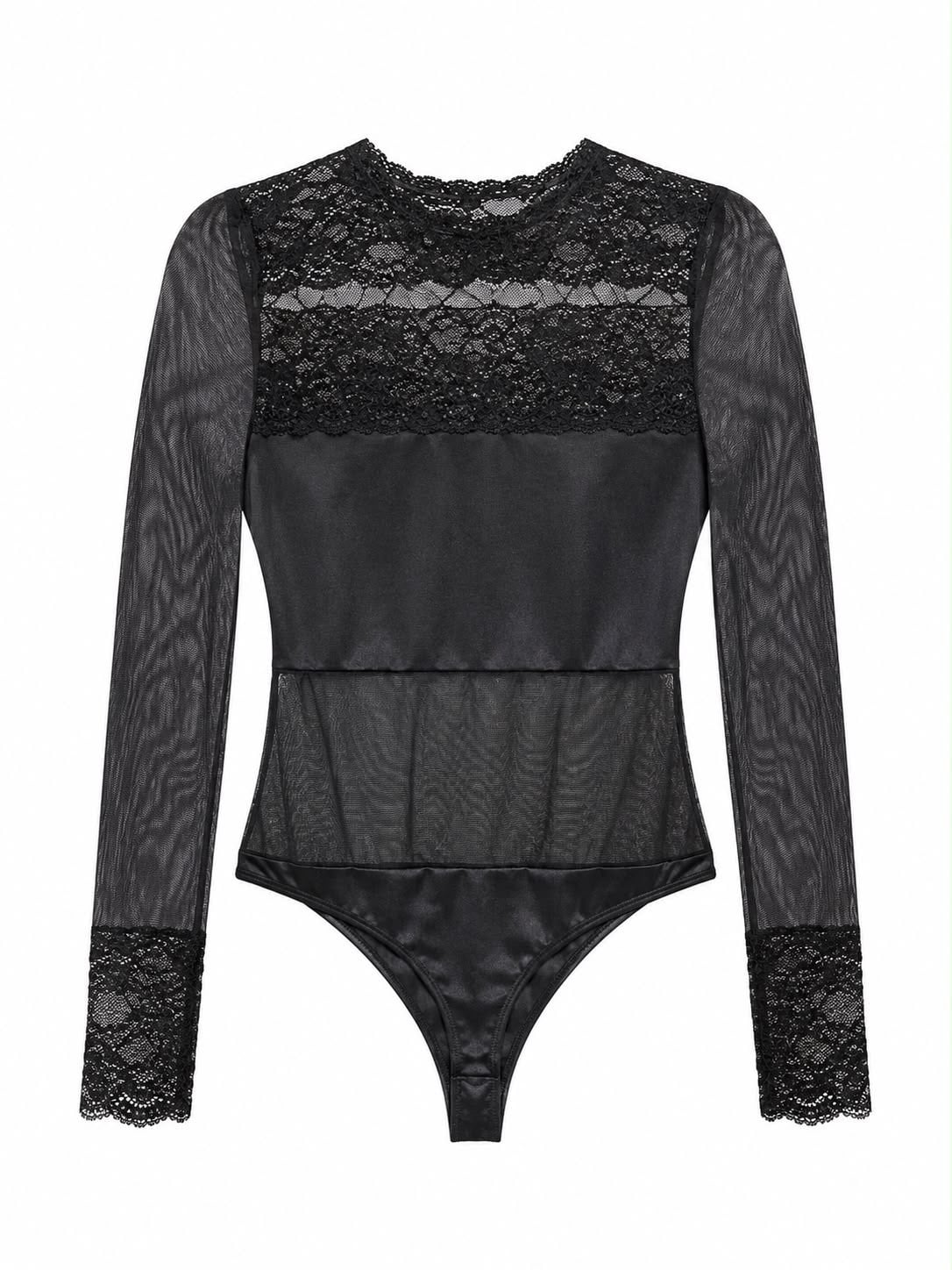 MIDNIGHT SHEER LACE BODYSUIT