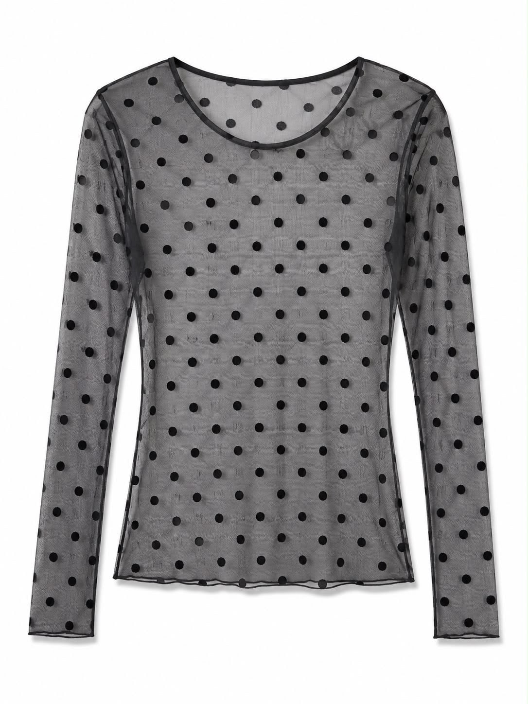 NOIR DOT MESH BLUZ