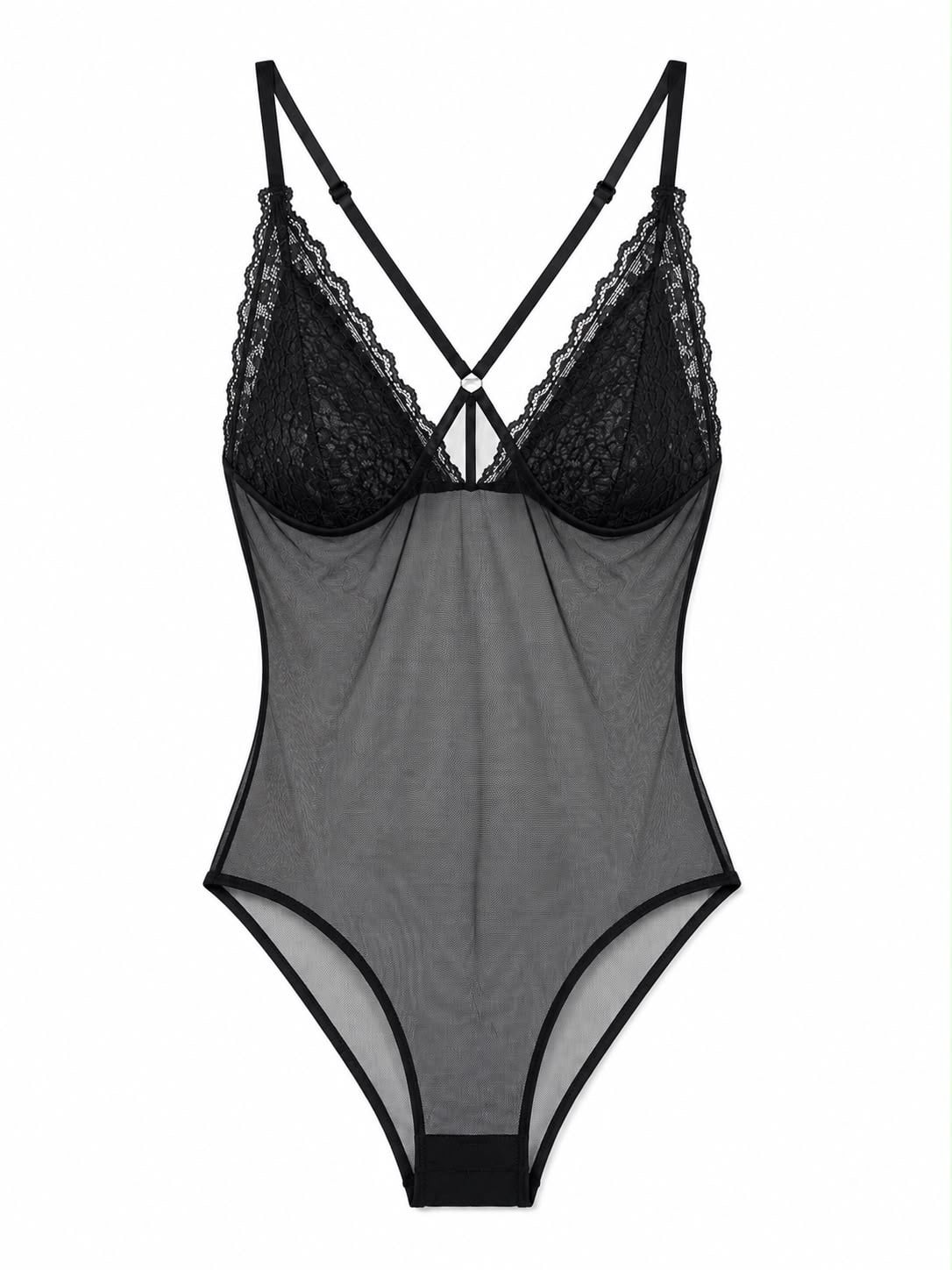 NOIR MESH STRAP BODYSUIT