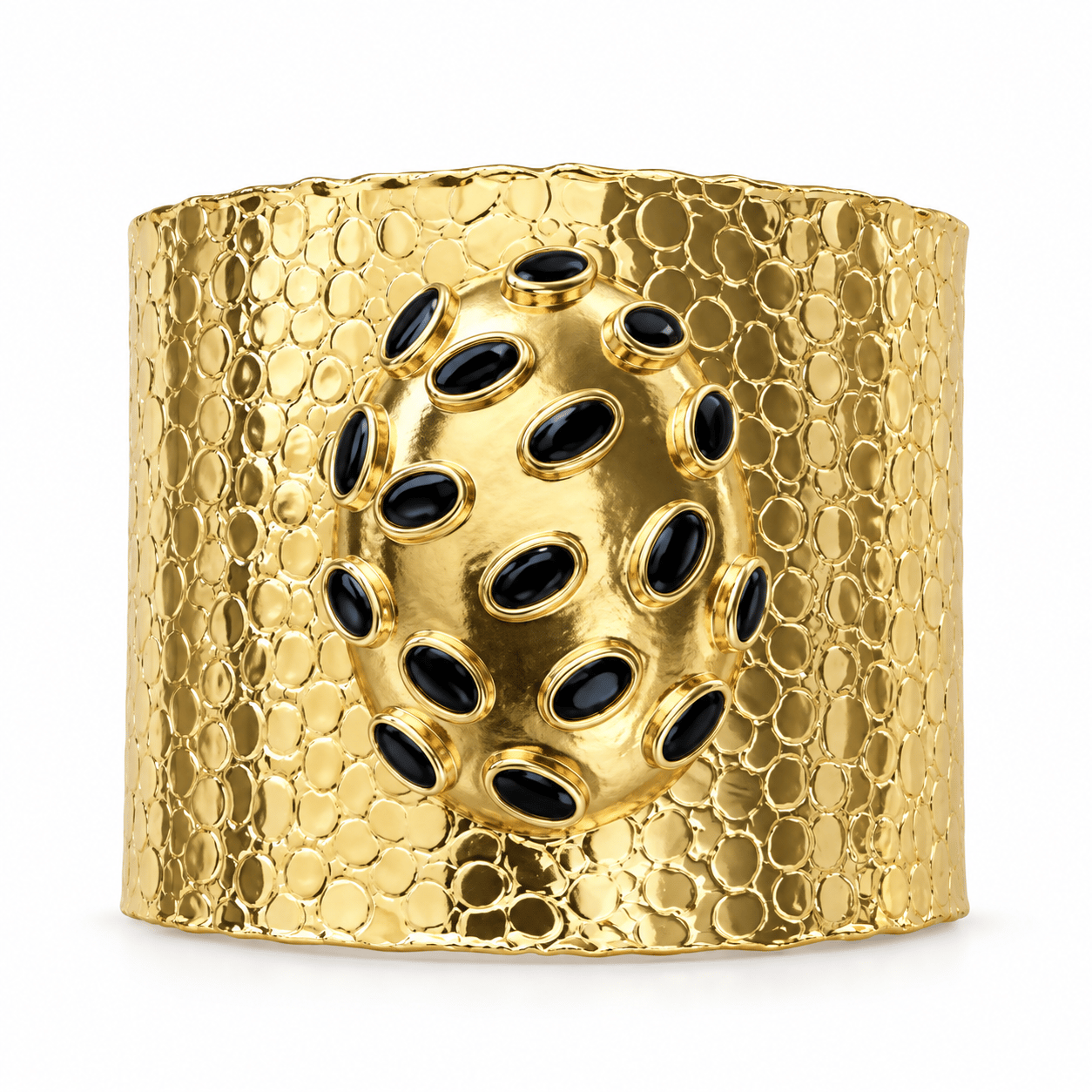 OVAL CUFF BLACK — SİYAH TAŞLI BİLEKLİK