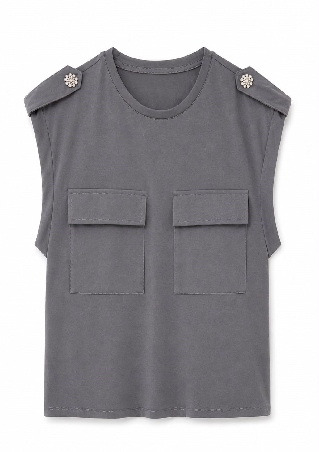 PEARL BUTTON POCKET T-SHIRT