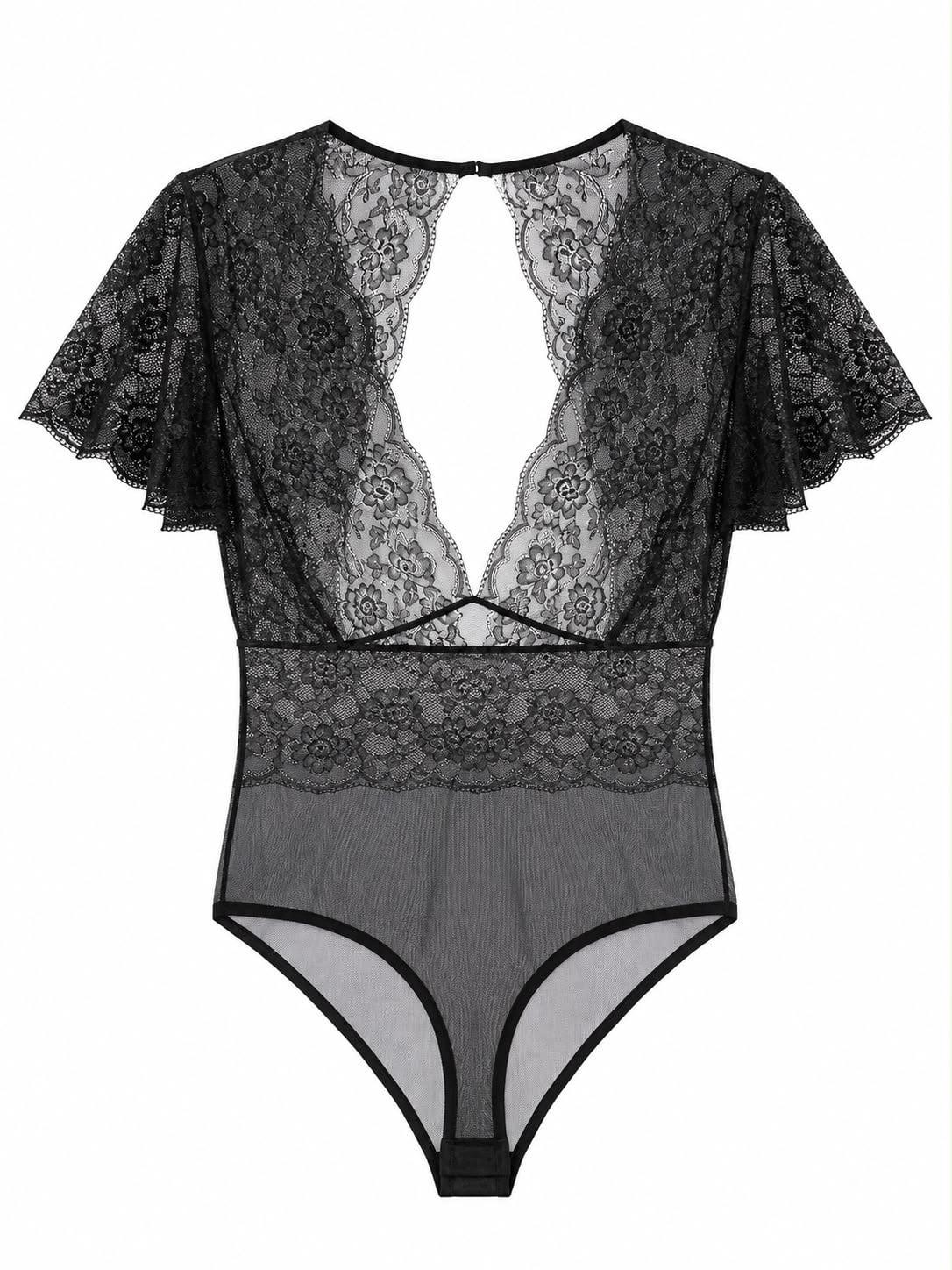 RAVEN LACE PLUNGE BODYSUIT