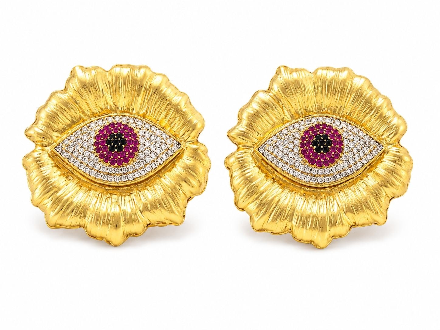 RUBY EYE ALTIN KAPLAMA KÜPE