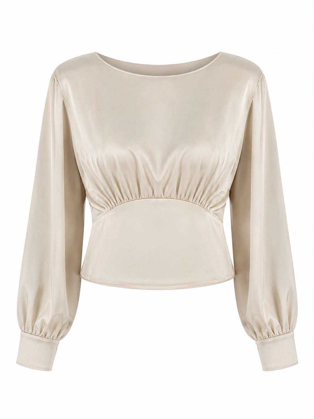 SATIN OPEN BACK BLUZ