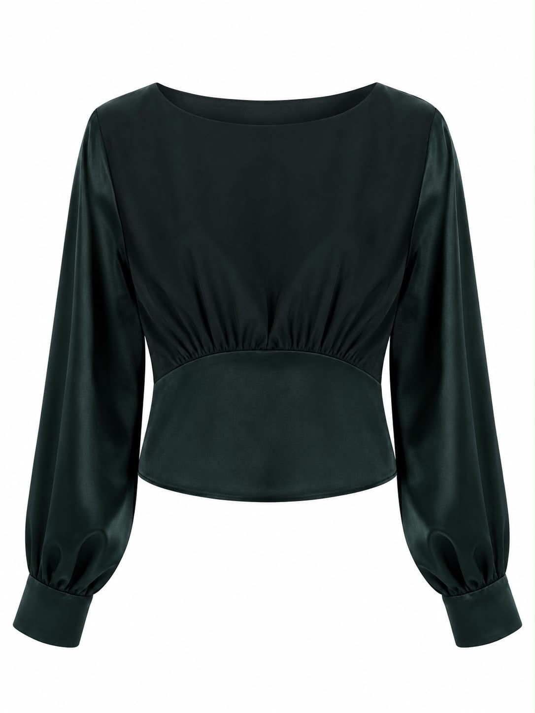 SATIN OPEN BACK BLUZ