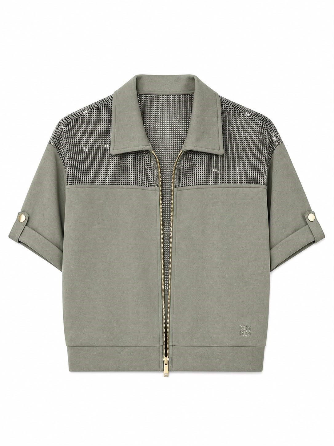 SHIMMER MESH ZIP CEKET