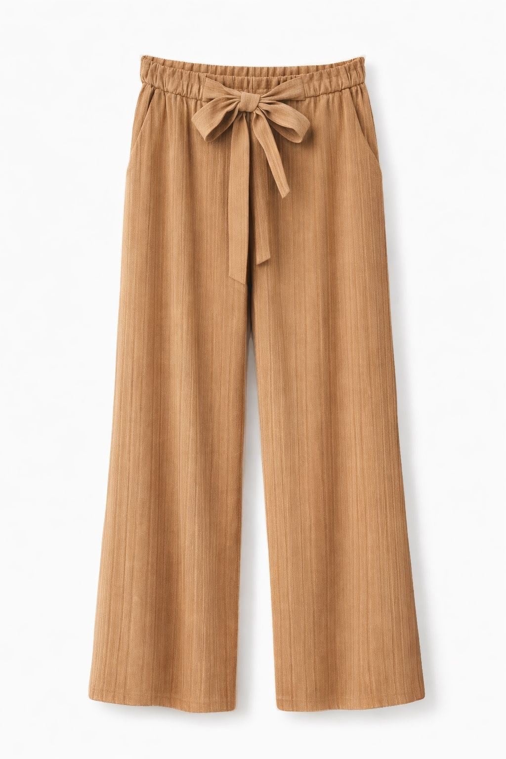 SOFT PLEATS BAĞLAMALI PANTOLON – AÇIK KAHVE